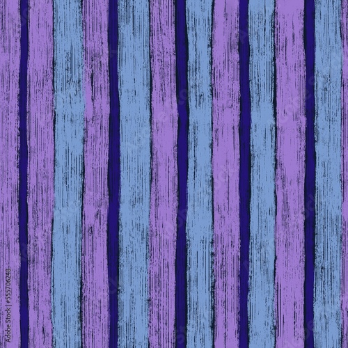 Hand drawn striped seamless pattern.Vertical stripes painted with chalk. Blue and lilac lines with grunge effect