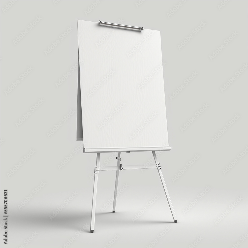 Standing White Blank Flipchart - Top View Standing White Blank Flipchart - Top View