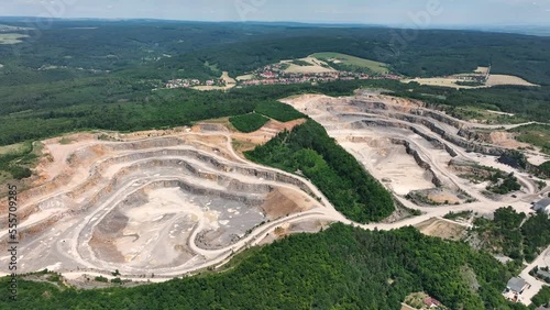 Huge quarry of Devonian limestone in South Moravia, Czech republic