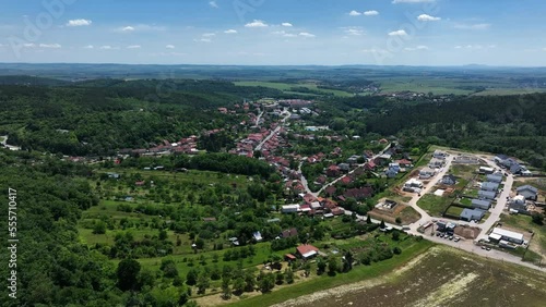 Village on the hill, near quarry in South Moravia, Czech republic