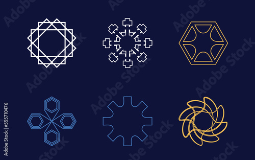 Vector set of Y2K. Large set of retro objects for design. Modern abstract forms. Stars, starburst . Vector illustration
