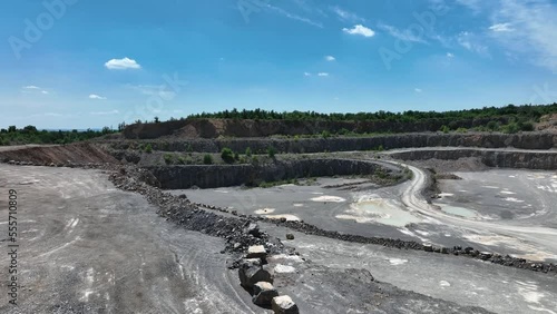 Huge quarry of Devonian limestone with huge walls in South Moravia, Czech republic