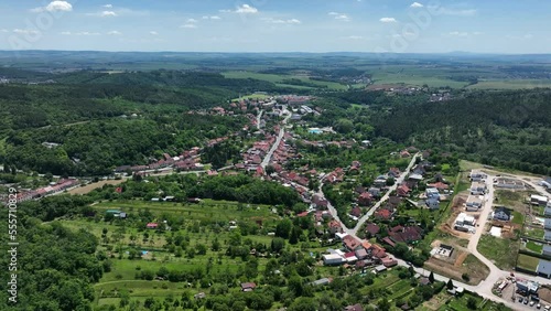 Village on the hill, near quarry in South Moravia, Czech republic