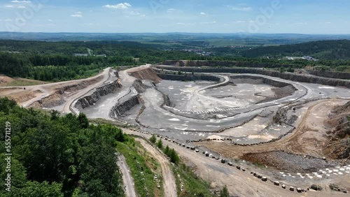 Huge quarry of Devonian limestone with huge walls in South Moravia, Czech republic