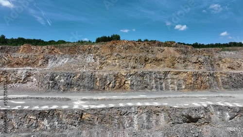 Huge quarry of Devonian limestone with huge walls in South Moravia, Czech republic