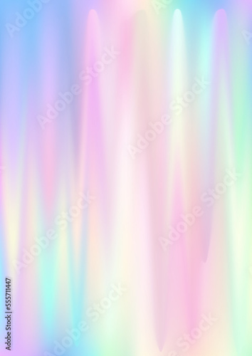 Hologram gradient background. Iridescent holo texture. Pearlescent unicorn vector backdrop.