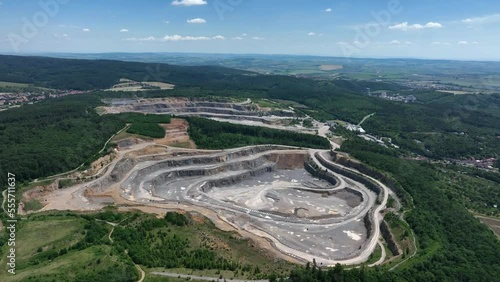 Huge quarry of Devonian limestone in South Moravia, Czech republic