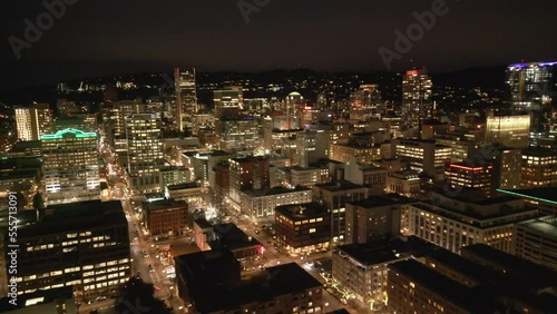 Aerial Shot Of Downtown Portland Oregon
