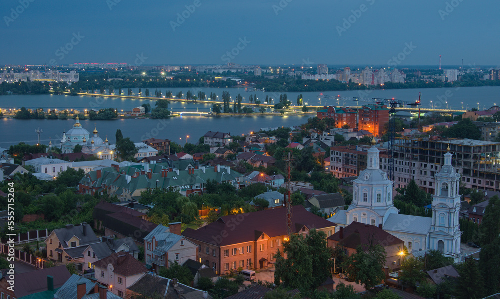 Naklejka premium panorama of the evening city