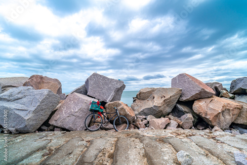 bike by the stone on the ocean beach © edojob