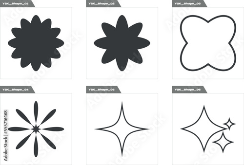 Brutalism shapes. Large set of retro objects for design. Templates for notes, posters. Projects, posters, banners. Vector illustration