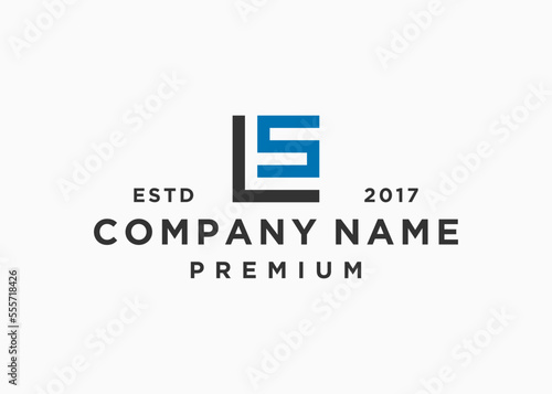 letter ls square logo design vector illustration template
