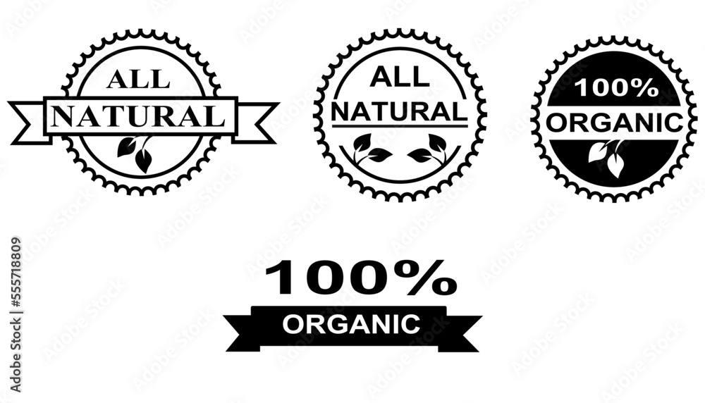 Fototapeta premium All Natural and Organic Label Stamps