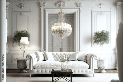 White classic living room i...