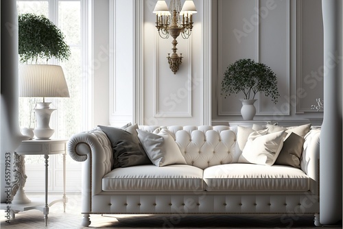 White classic living room i...