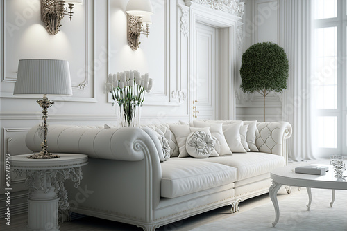 White classic living room i...