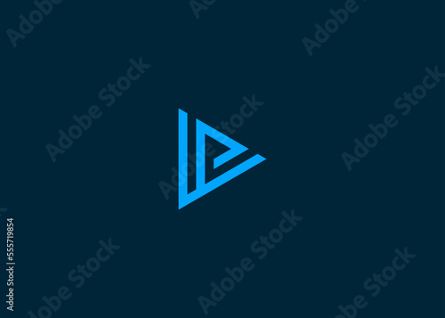 letter lp play logo design vector illustration template