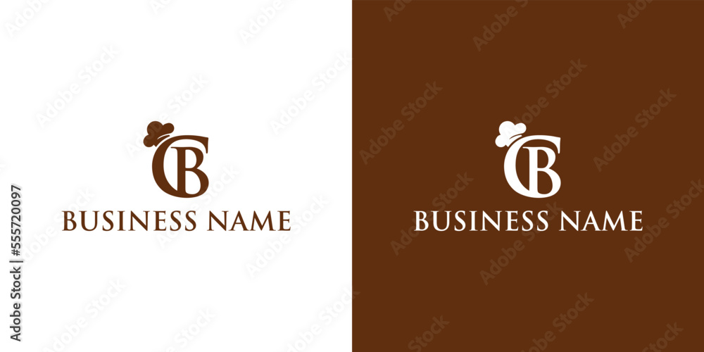 CB Food,restaurant,spoon letter logo.