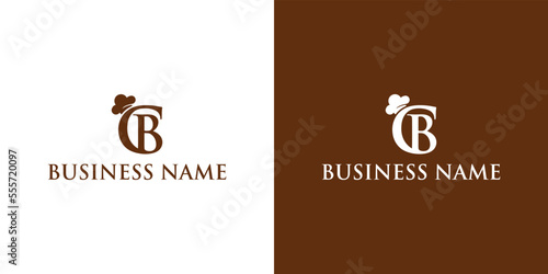 CB Food,restaurant,spoon letter logo.