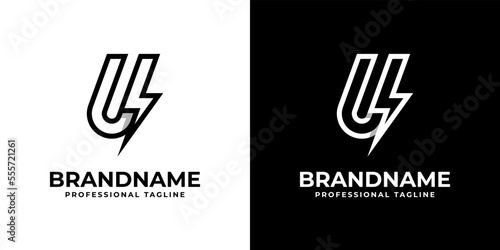 Letter U Power Logo, suitable for any business related to power or electricity with U initials.