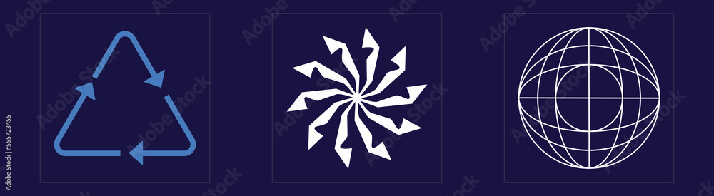 Set of Y2K style vectors of objects. Brutalism star and flower shapes. Flat minimalist icons. Isolated on black background. Vector illustration Set of Y2K style vectors of objects. Brutalism star and flower shapes. Flat minimalist icons. Isolated on black background. Vector illustration