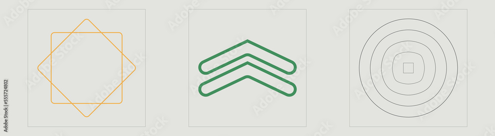 Brutalism shapes. Trendy geometric postmodern figures. Modern abstract forms. Isolated on black background. Vector illustration Brutalism shapes. Trendy geometric postmodern figures. Modern abstract forms. Isolated on black background. Vector illustration
