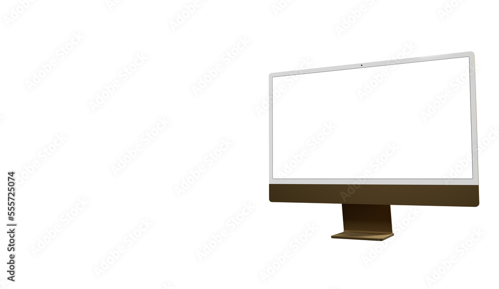 Computer monitor display with empty screen isolated on transparent background. Computer monitor display with empty screen isolated on transparent background.