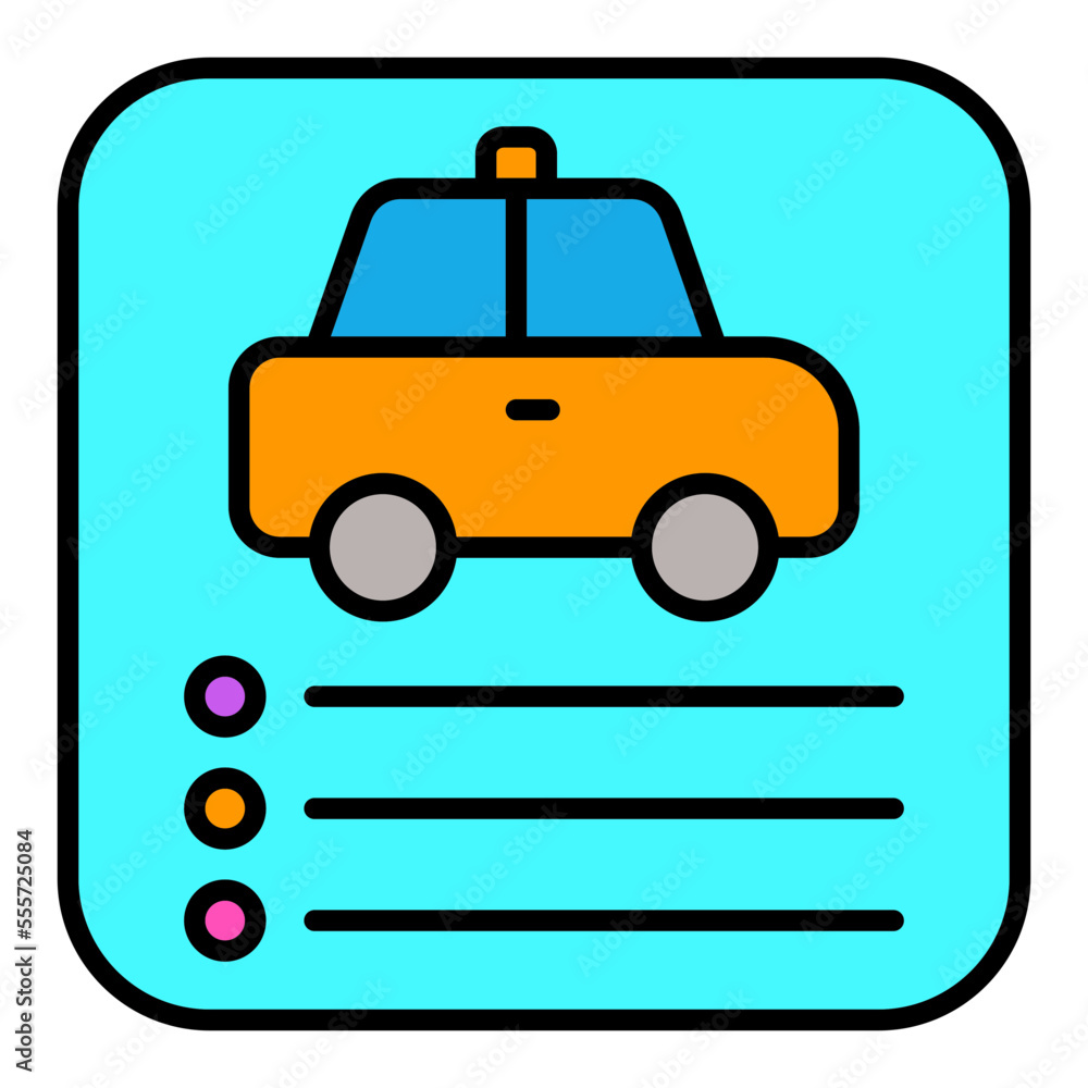 Car App Filled Line Icon Car App Filled Line Icon