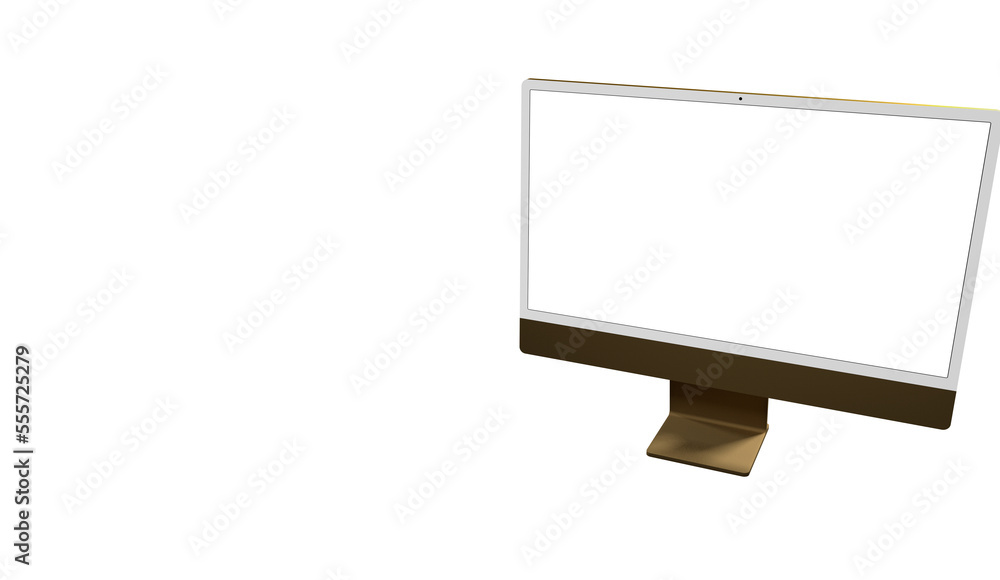 Computer display mock up with blank white screen. Stylish desktop computer mockup. Computer display mock up with blank white screen. Stylish desktop computer mockup.