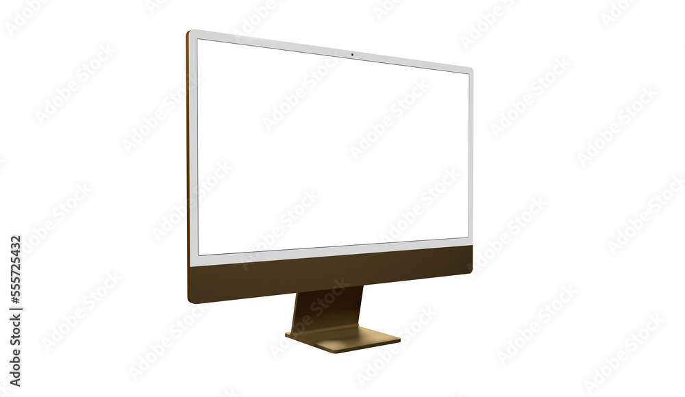 Realistic flat screen computer monitor 3de style mockup with blank screen isolated 3d Realistic flat screen computer monitor 3de style mockup with blank screen isolated 3d