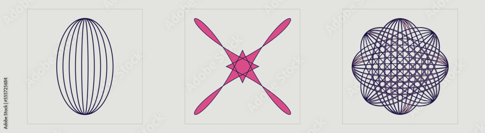 Obraz premium Set of Y2K style vectors of objects. Large set of retro objects for design. Cyberpunk elements. Futuristic. Vector illustration
