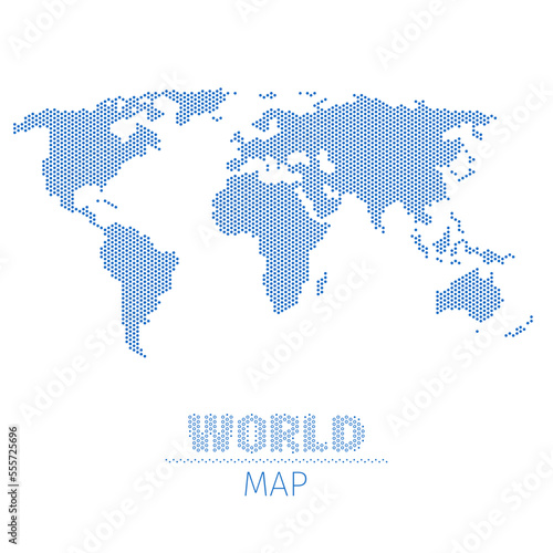 Dotted map in flat design.