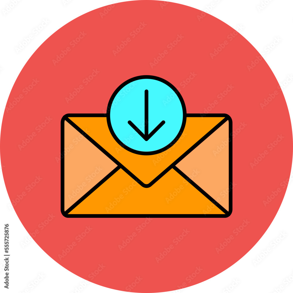 Mail Inbox Multicolor Circle Filled Line Icon Mail Inbox Multicolor Circle Filled Line Icon