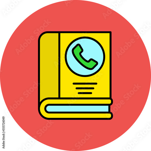 Phone Book Multicolor Circle Filled Line Icon