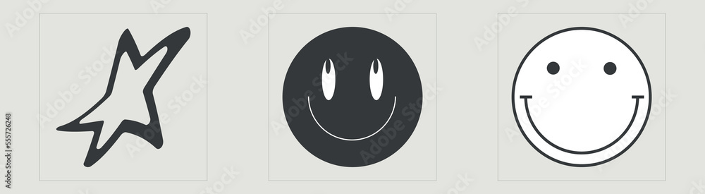 Fototapeta premium Vector Graphic Assets Set. Extraordinary Graphic Assets. Elements for graphic decoration. Stars, starburst . Vector illustration