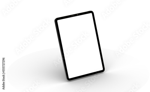 Photo 3D brandless tablet with empty screen isolated