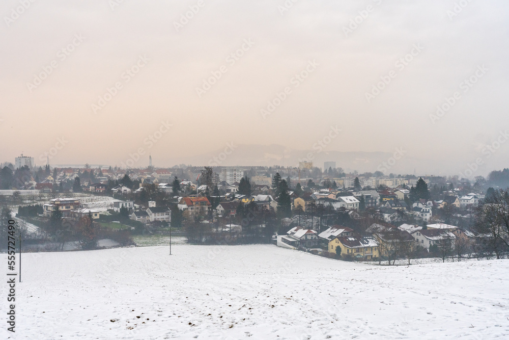 Linz in Oberösterreich mit Schnee 