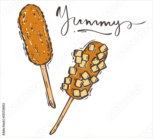 Photography Set of Korean corn dogs
