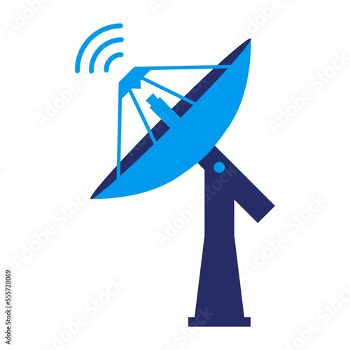 Parabolic antenna and radio waves icon photo