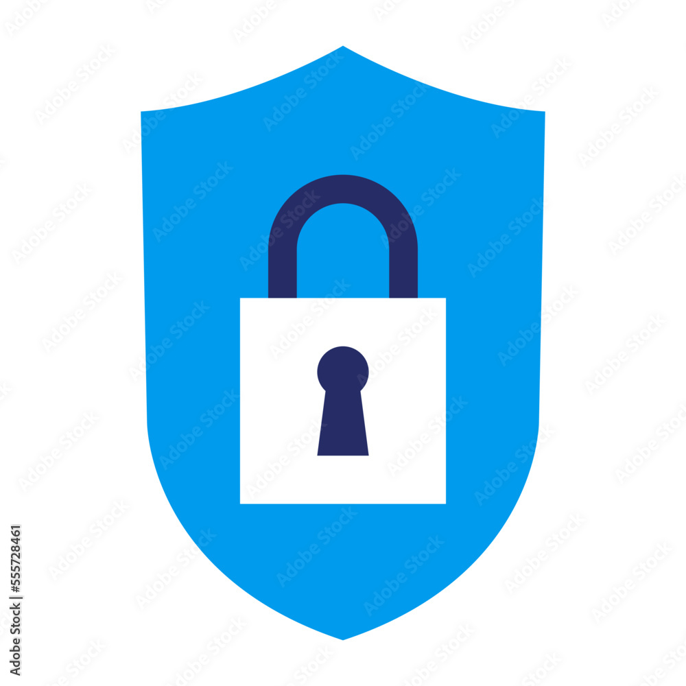 Protective shield with lock icon Protective shield with lock icon