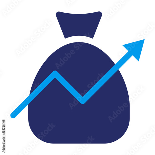 Successful investments and profit icon