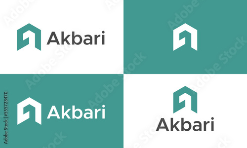 Alphabet letter icon logo A, Modren letter mark logo, Abstract green color logo 