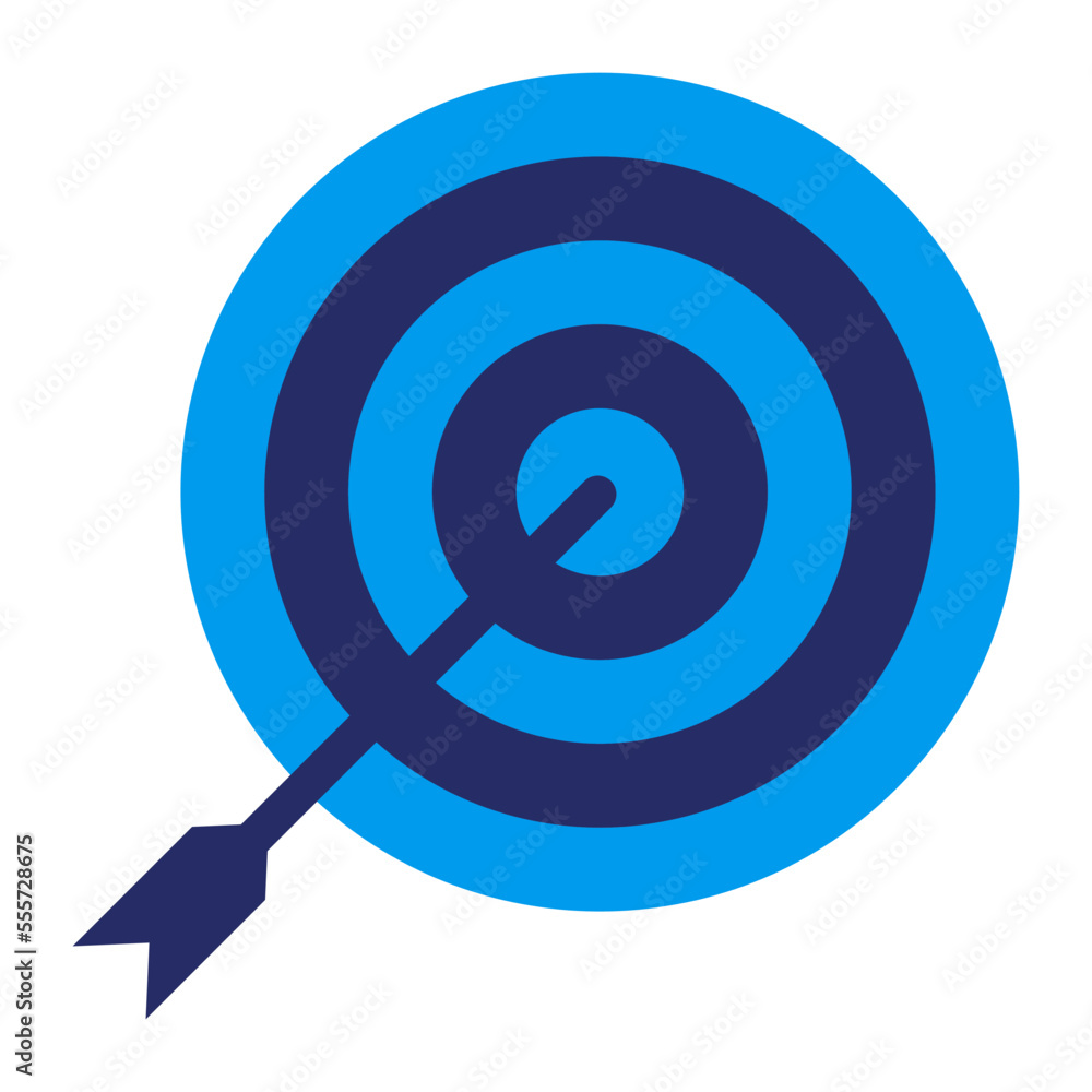 Target with arrow: achievement and success concept icon
