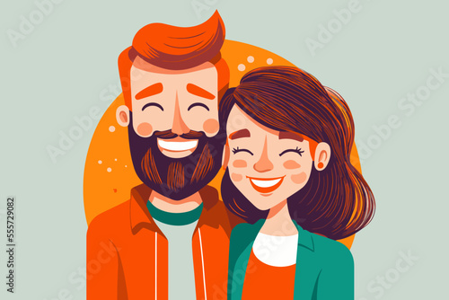 young couple portrait in love happy smiling joyful boy girl on valentine