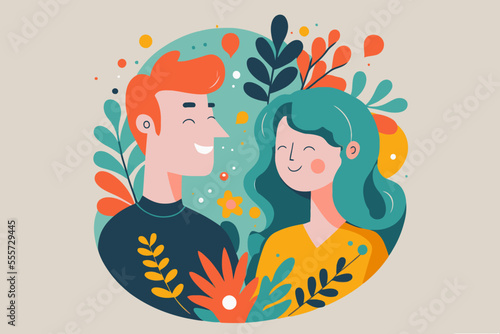 young couple portrait in love happy smiling joyful boy girl on valentine