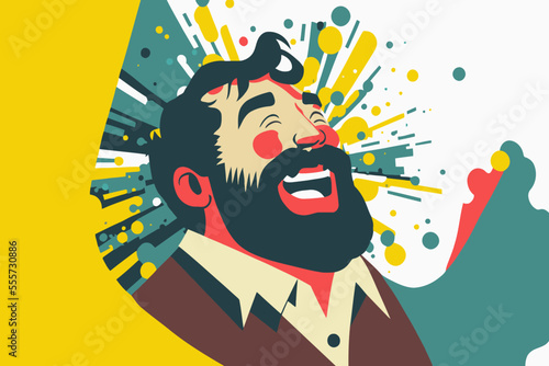 happy smiling success man, Cheerful joyful young guy, boy portrait