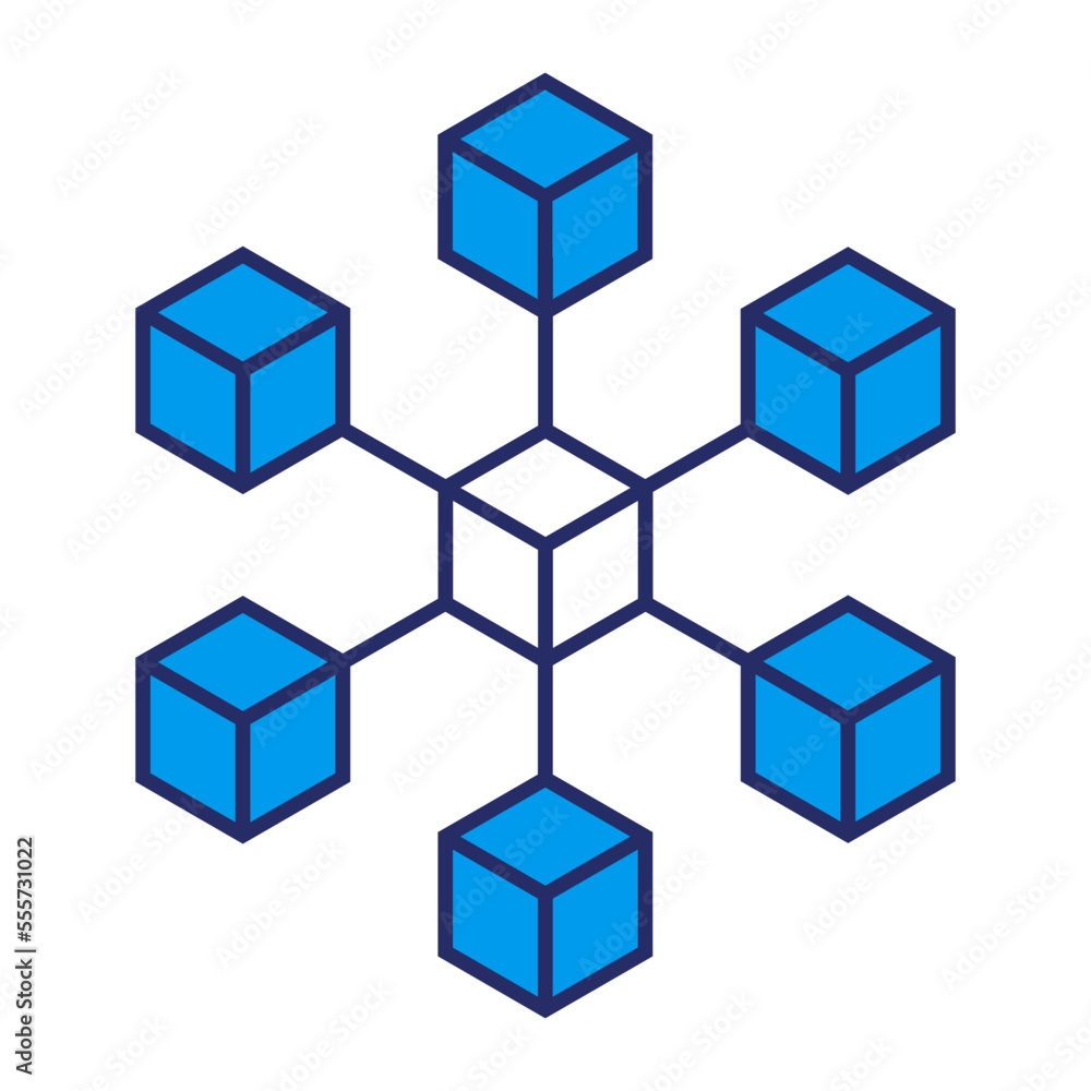 Blockchain, digital ledger and networks icon Blockchain, digital ledger and networks icon