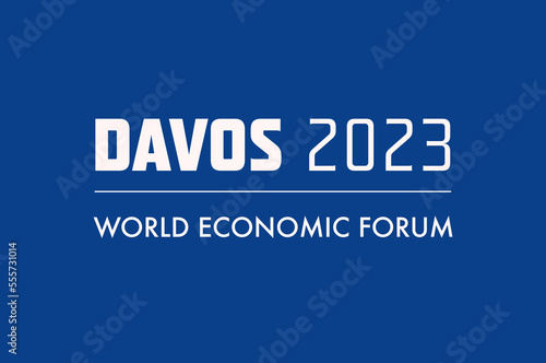 Digital banner Davos 2023 site of the Annual meeting 2023 of the World Economic Forum (ID: 555731014)