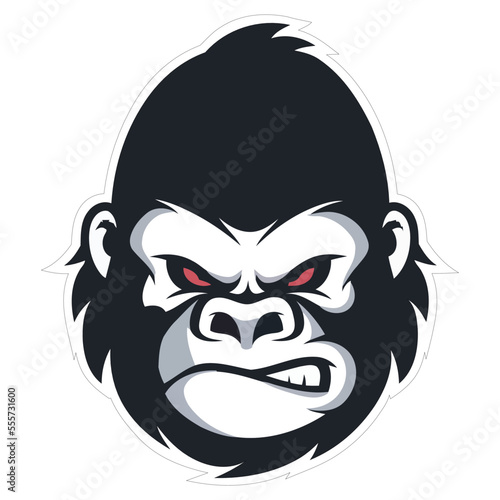 black and cartoon illustration of angry gorilla © Amdiaz