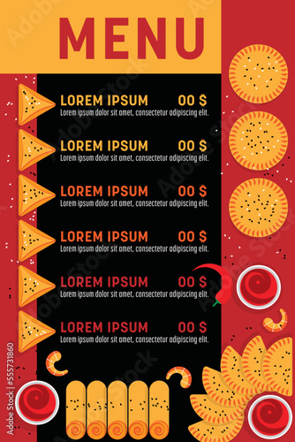 samosa menu for restaurant